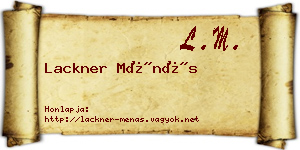 Lackner Ménás névjegykártya